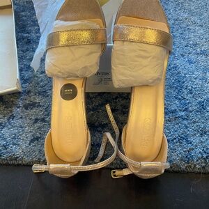 Wedding gold heels from David’s Bridal